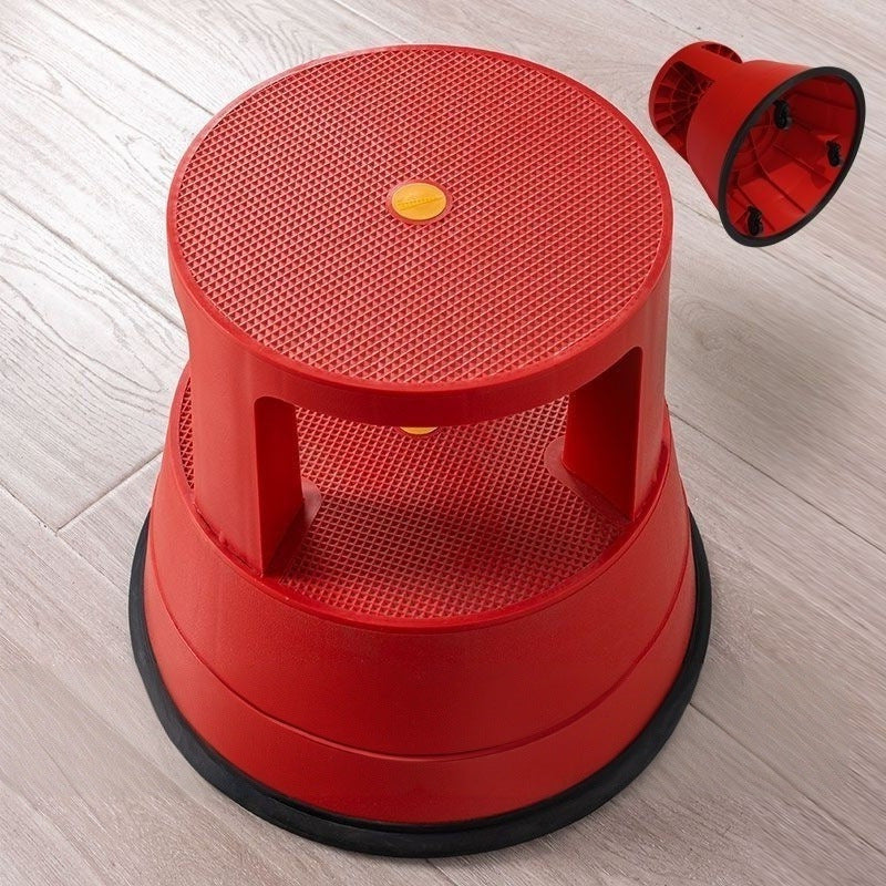 High-leg plastic stool library practical bench for homethickened shoe changing stool double-layer pulley insulated stool