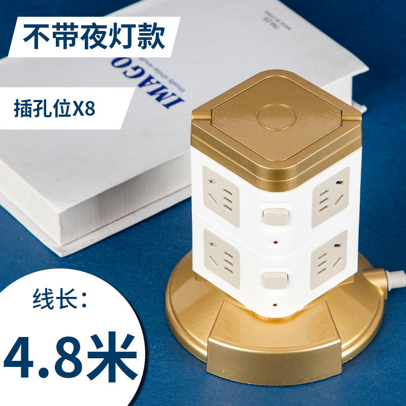 Multifunctional smart socket long line night light plug strip multi-hole plug-in board usb plug-in tower office vertical plug-in