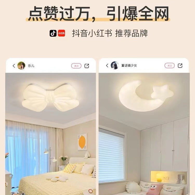 Guangdong Zhongshan Lighting Warm and Romantic Children's Room Bedroom Light Log Cream Wind Flower Master Bedroom Ceiling Light