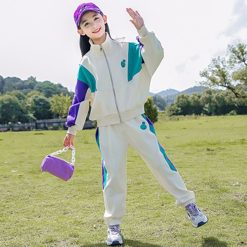 Girls' autumn outfit set  new style: trendy and stylish two-piece tracksuit for girls, perfect for spring and autumn