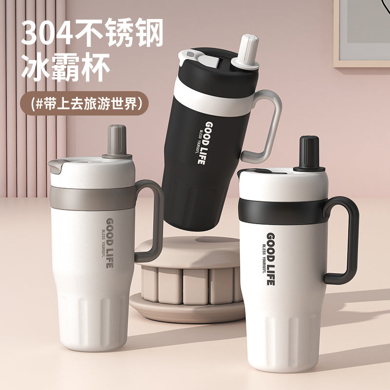 304 stainless steel large capacity ice cup for women new arrival high-looking car cold cup ton ton big mac water cup for men