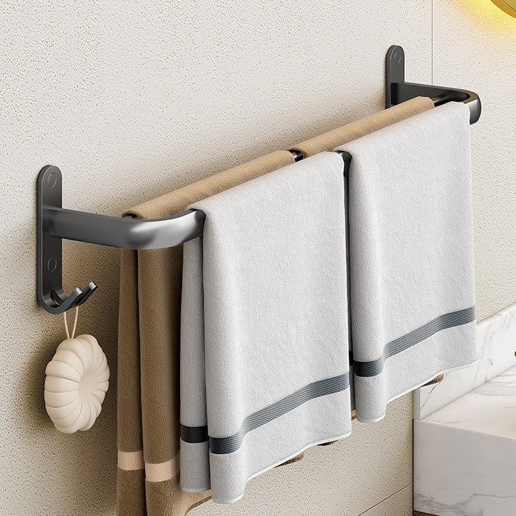 No punching towel rack, bathroom space aluminum bath towel hanging rod, bathroom hanger, storage rack, single and double bar towel bar.