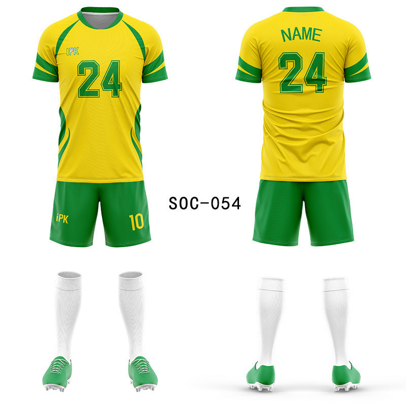 2025 new football jersey set men's football jersey team game jersey short-sleeved sports training jersey customization