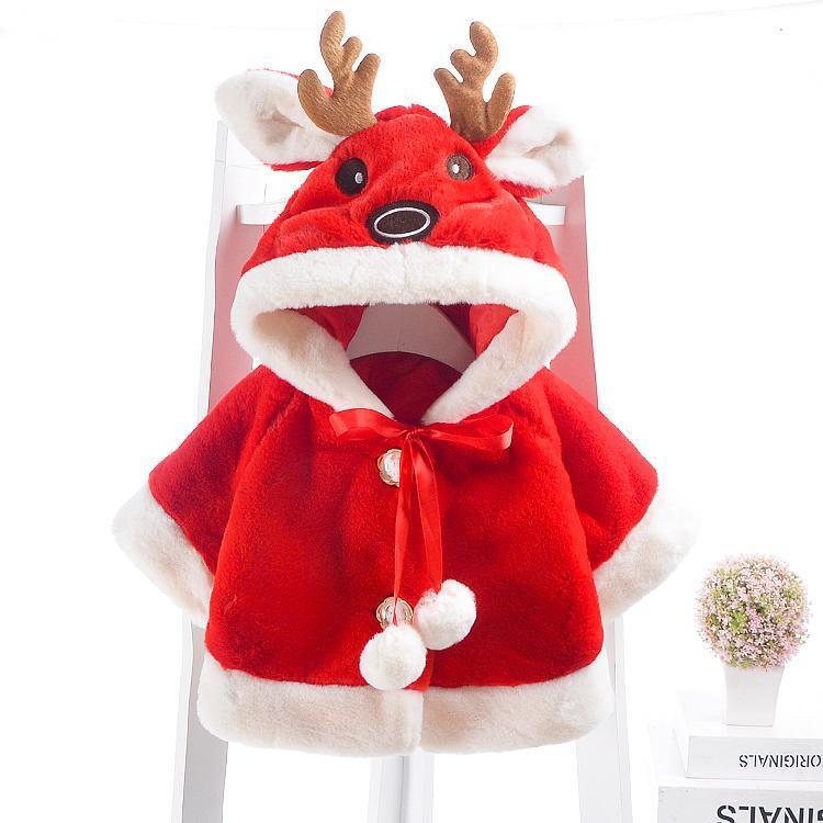 Newborn baby hooded sweater, thickened fleece autumn/winter windproof outerwear, girls' sweater - direct from the manufacturer