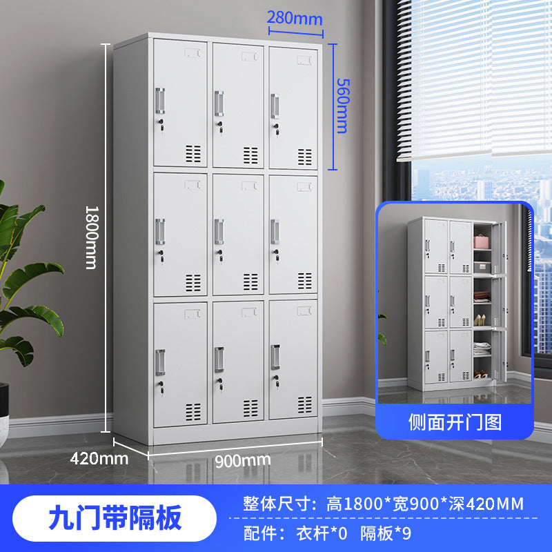 Employee locker factory four-door six-door shoe dormitory locker bathroom changing wardrobe with lock 24-door iron cabinet