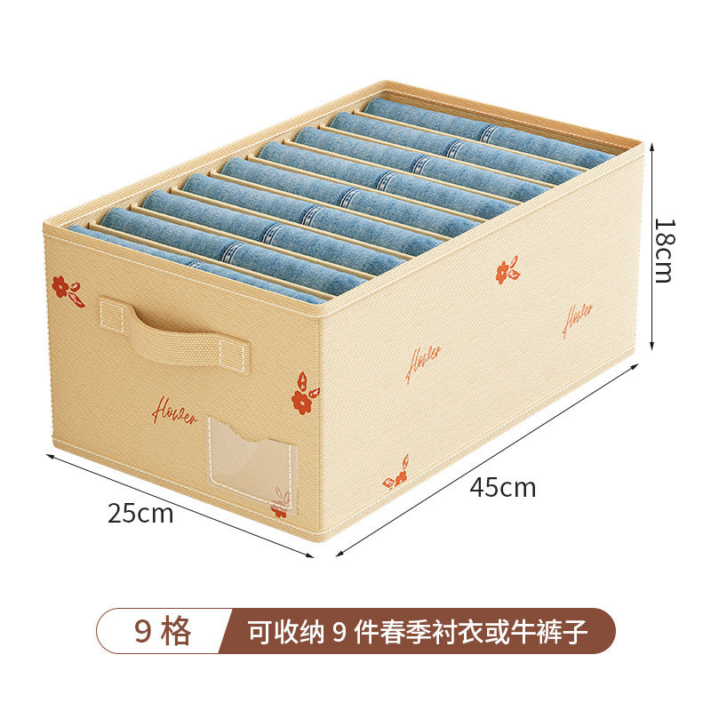New little red flower divided storage box, underwear organizer, pp board clothes and pants storage solution, clothing storage box