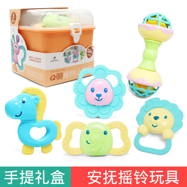 Baby Toys 3-6-12 Months Educational Storage Box Hand Rattle Newborn Toddler Toothpaste Baby 0-1 Years Old Toothpaste