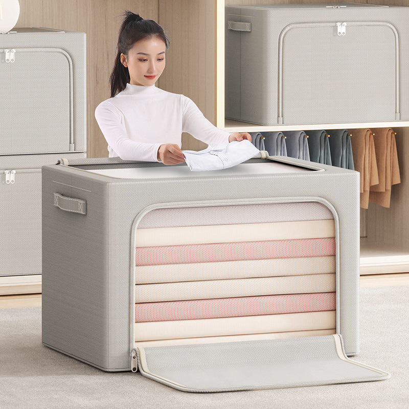 Large window clothing storage box Thickened large capacity foldable toy storage box Household wardrobe quilt storage box