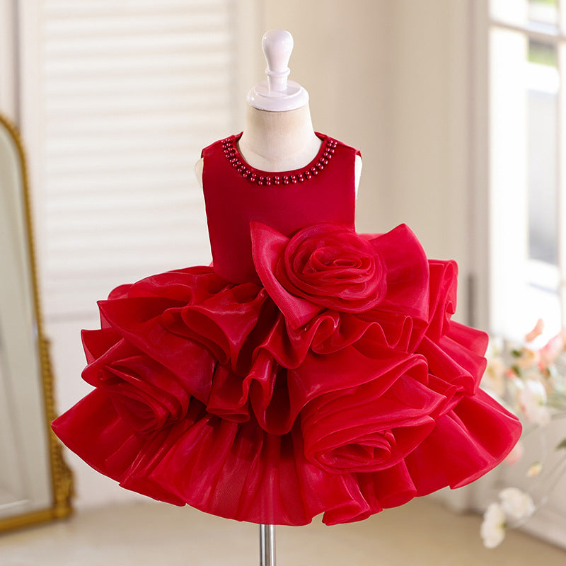 hot-selling baby girl princess dress, fluffy cake dress, skirt, children's day costume, birthday, one-year-old, in stock