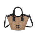 summernew arrival miu satchel tote bag women's 2025new arrival shoulder crossbody vegetable basket bucket