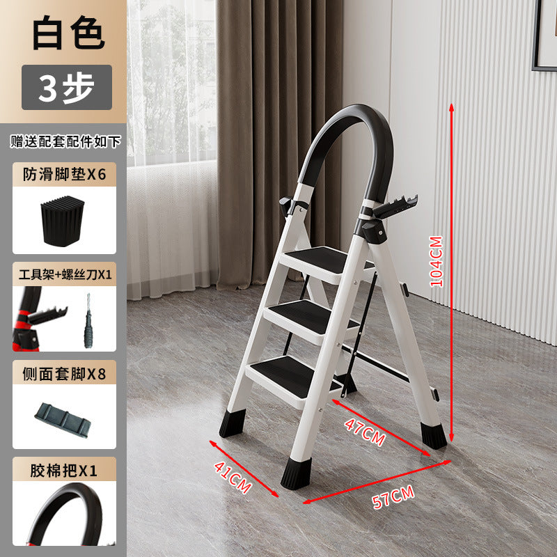 Ladder for homefoldable telescopic small lightweight three-step ladder stool multi-functional herringbone ladder step climbing ladder shrink ladder