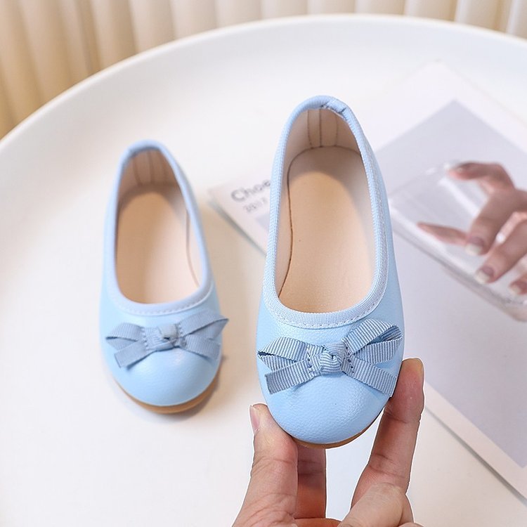 spring/autumn simple girls' leather shoes, new bowknot baby & toddler single shoes, round toe soft sole little princess shoes