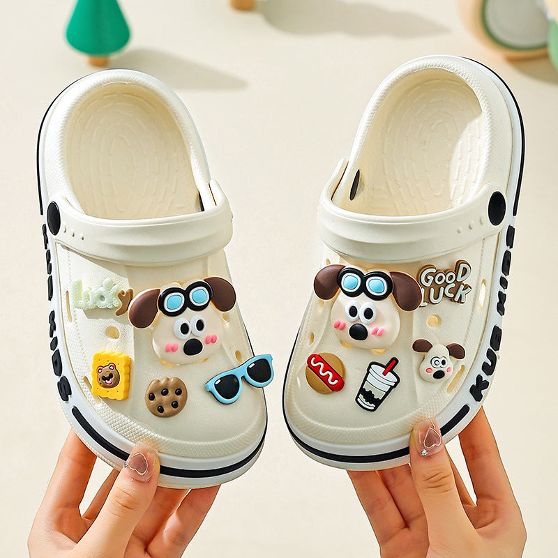 Kids slippers boys and girls summer baby clogs eva soft bottom indoor beach shoes children's sandals river tracing