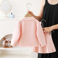 Girls' sweater set,  autumn/winter collection: baby girl knitted cardigan with bow collar, versatile two-piece outfit