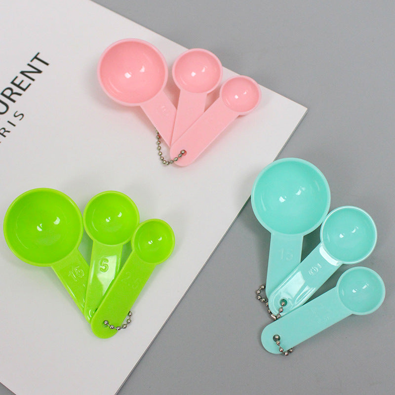 Beauty mask spoon makeup tool seaweed mask powder measuring spoon 2.5/5/15ml mask spoon chain three spoons