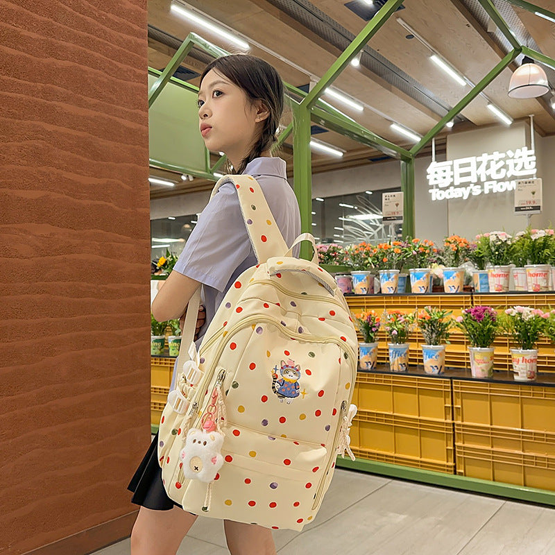 Small fresh Korean version backpack new simple female student schoolbag large capacity lightweight backpack