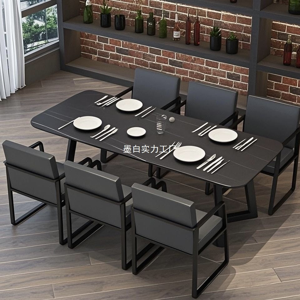 Bar booth wrought iron sofa milk tea shop Qingba commercial cafe restaurant container industrial style table and chair combination