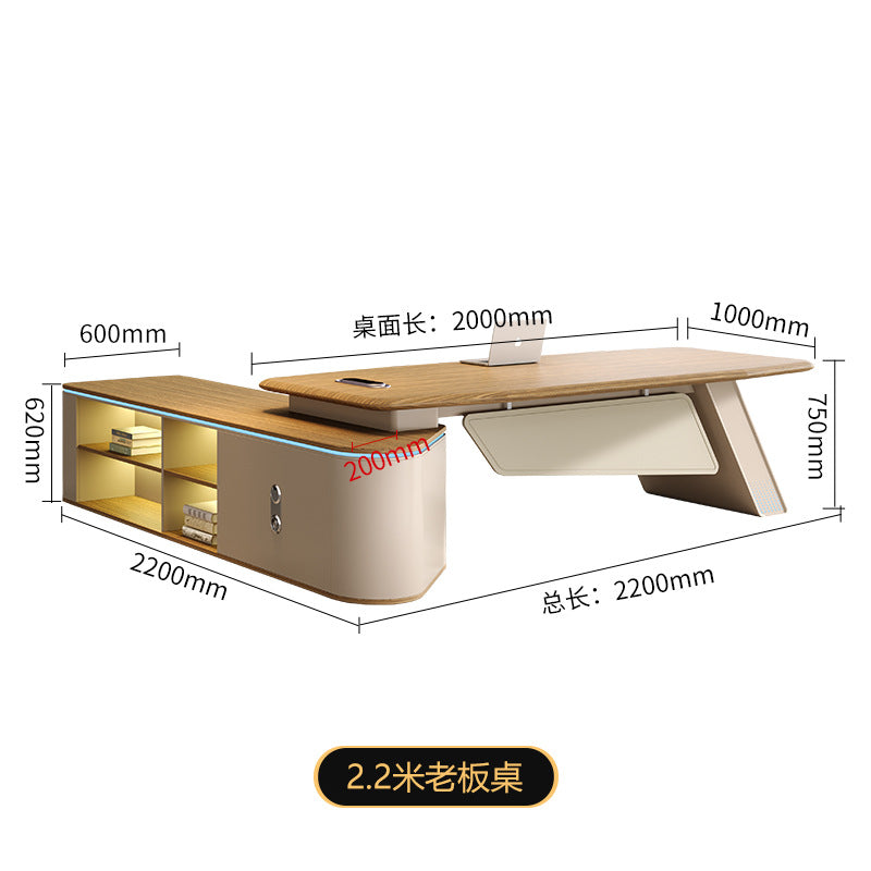 Boss table, desk, light luxury, senior sense of leadership, chairman, president, table and chair combination, designer, large class desk woman