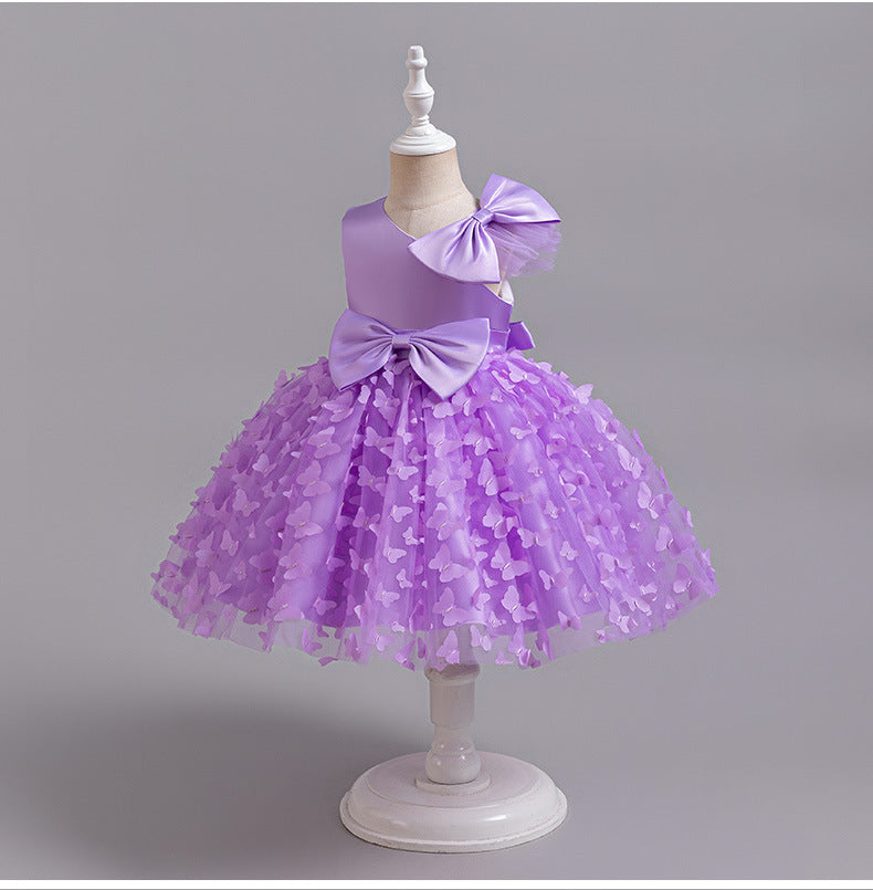 Amazon's new children's clothing skirt butterfly children's dress puffy mesh princess dress little girl model catwalk dress