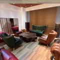 Casual chair first layer cowhide tea room owner chair medieval style oil wax leather single chair accessible luxuryretro double sofa chair