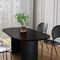Restaurant black solid wood oval dining table small apartment for homeaccessible luxurypopular dining table oval solid wood dining table