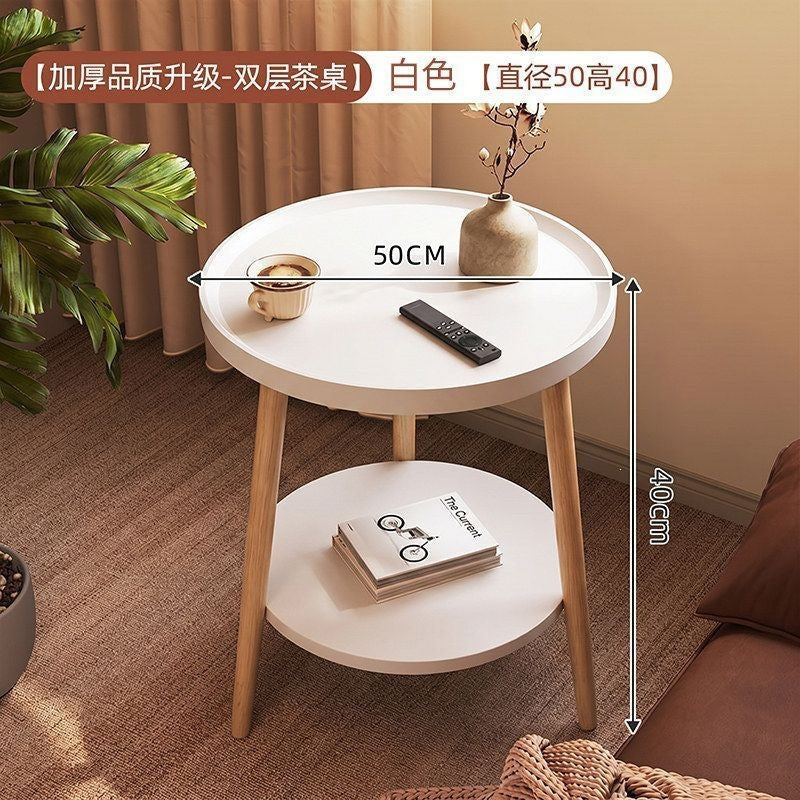 Scandinavianaccessible luxury small apartment side table casual modern for home round double layer side table coffee table small table sofa coffee table
