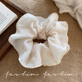 Summer sweet and gentle light blue oversized four-layer ruffle trim scrunchie - 2025 new hair accessory