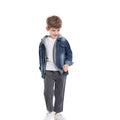 Kids' faux two-piece denim jacket - new autumn/winter hooded fashion casual top for boys and girls - wholesale for export