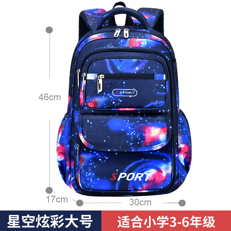 New Vertical Fashion Star Dream Cartoon Primary School Students Grades 3-6 Ridge Protection and Burden Reduction School Bag Children's Backpack