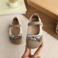 Vancahao children's shoes  spring and autumn new soft sole leather shoes korean style girls' hollow lace bow princess shoes
