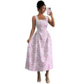 Shipped:  new summer collection - women's slim-fit, figure-flattering, square neck, sleeveless printed dress for cross-border e-commerce