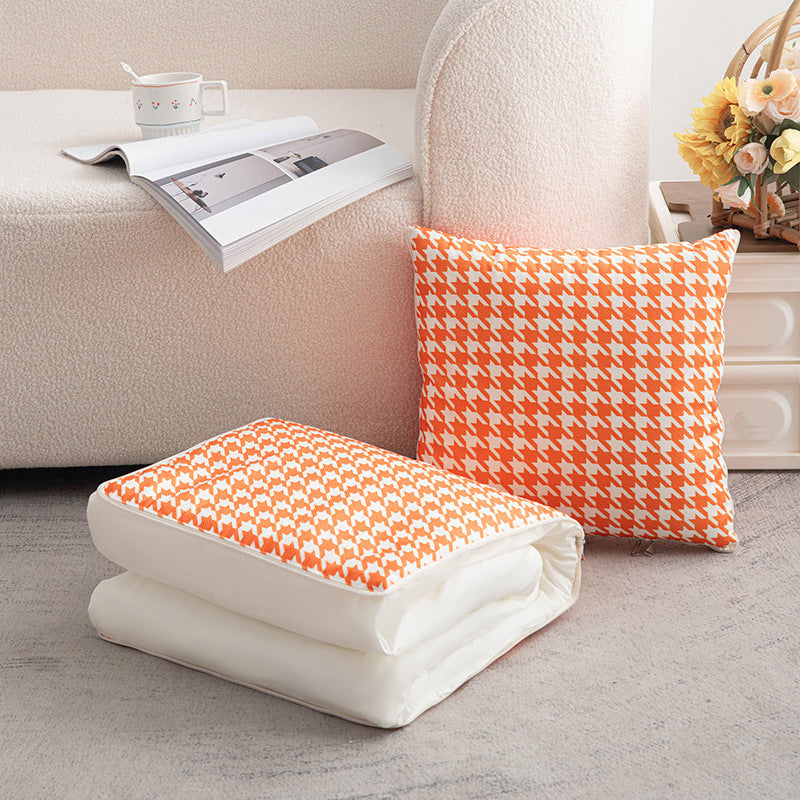 Multifunctional cotton and linen pillow quilt dual-purpose persimmon all year round office car cushion wholesale cushion pillow quilt