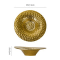 Luxury dining table dessert high-end unique ceramic bowl textured ceramic polka dot straw hat bowl fruit salad bowl