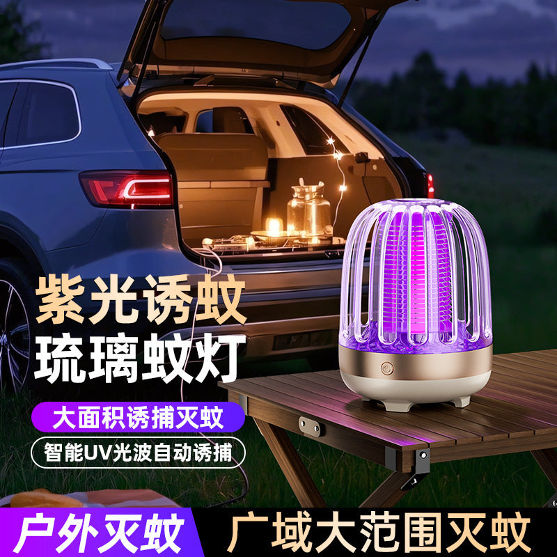 Glass electric mosquito killer lamp for home photocatalyst mosquito repellent rechargeable portable outdoor mosquito trap camping mosquito trap