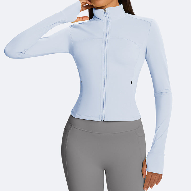 Fall and winternew arrival yoga sports jacket silmoutwear tight sports tops training running fitness clothing outwear women