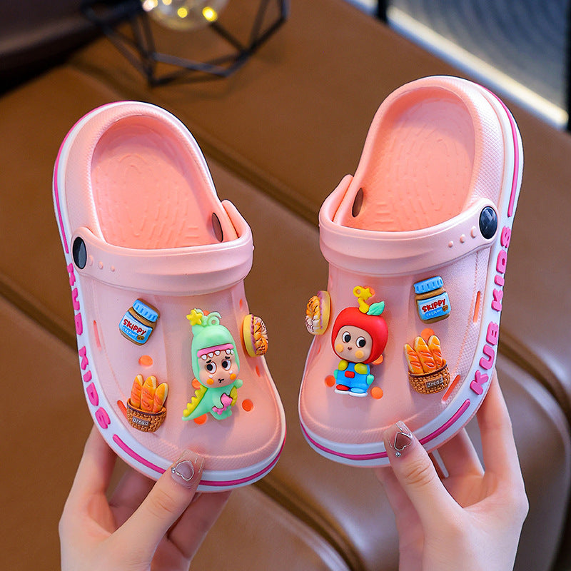 Kids slippers boys and girls summer baby clogs eva soft bottom indoor beach shoes children's sandals river tracing