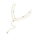 Amazon new arrival: zircon-embellished chain tassel y-shape necklace - fashionable minimalist lariat choker, perfect for holiday gifts