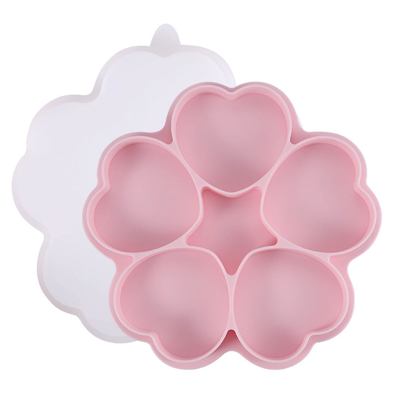 spot 5-link heart-shaped silicone meat filling mold with silicone cover hamburger patty ice tray jelly food supplement mold