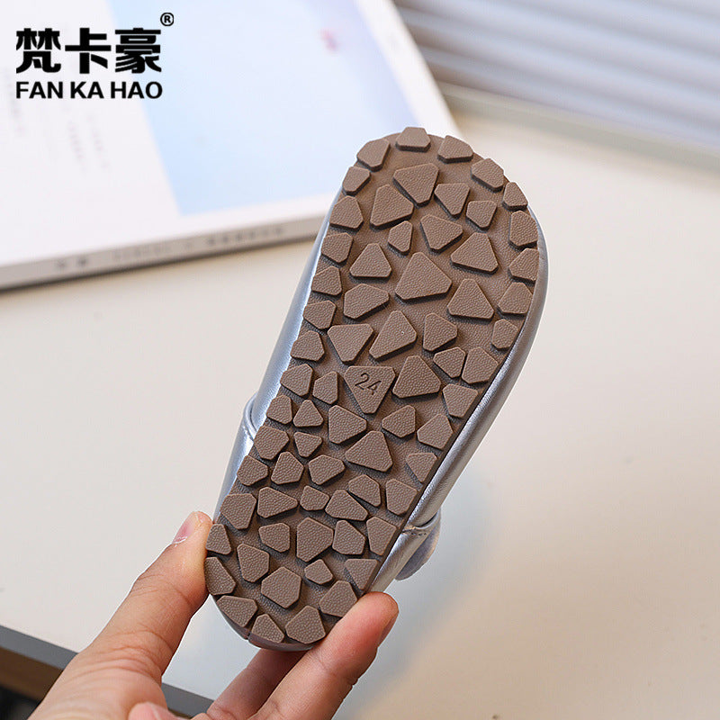 Manufacturer girls' white french style flats -  autumn new collection - soft sole leather shoes for children