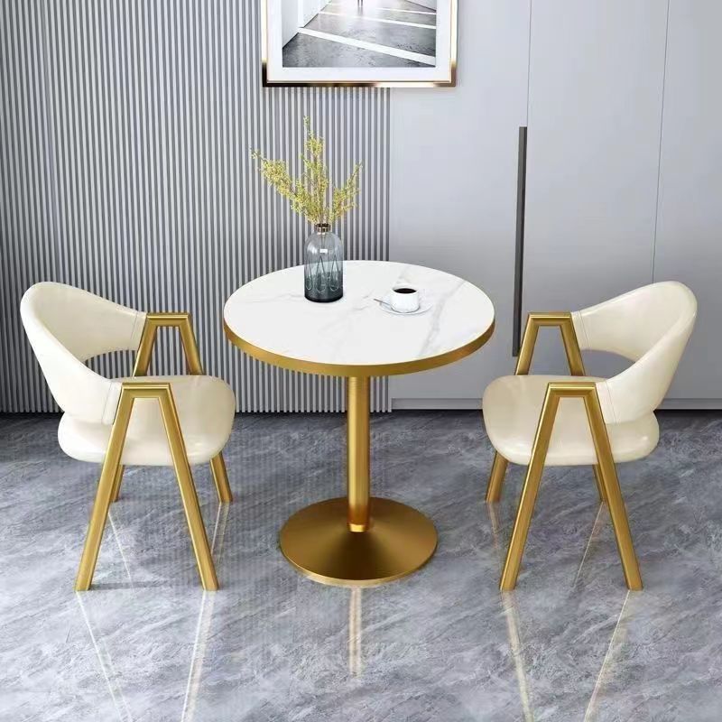 Scandinavian style small round table negotiation table and chair combination balcony for home sales office milk tea shop reception and reception casualcasual