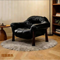 Designer chair retro medieval style italian first layer real cowhide lazy lounge chair living room balcony casual single sofa