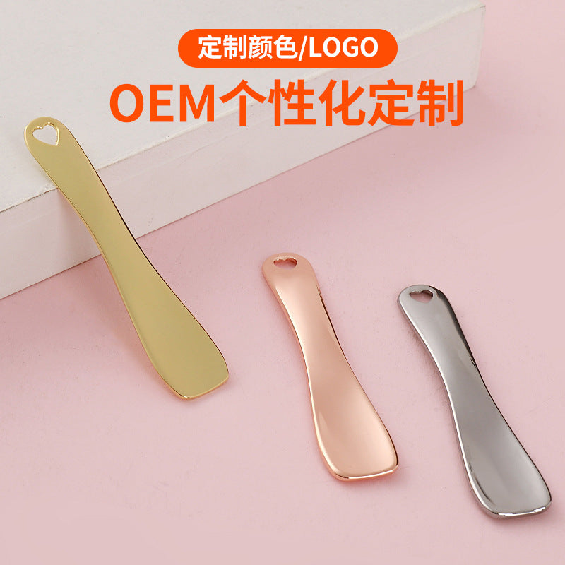 Cream spoon, cream spoon, metal cream spoon, mask stick, small spoon, eye cream mask spoon, heart-shaped hole eye cream spoon