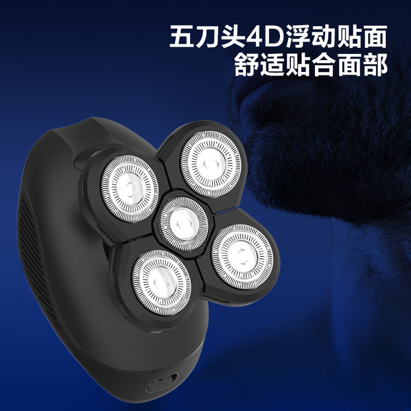 Wholesale floating five-blade shaved head washable handy gadgetmen electric razor razor rechargeable beard razor