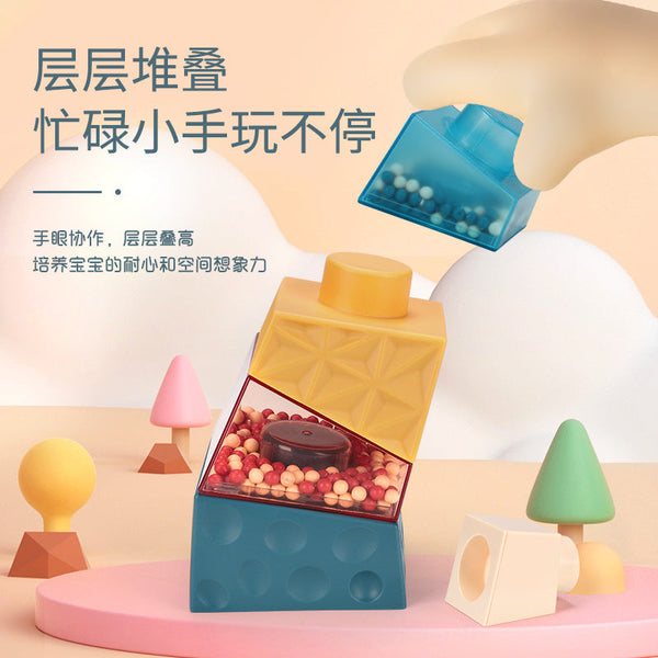 New   stacking music children's balance stacking high baby building block assembly stacking cup creative toy