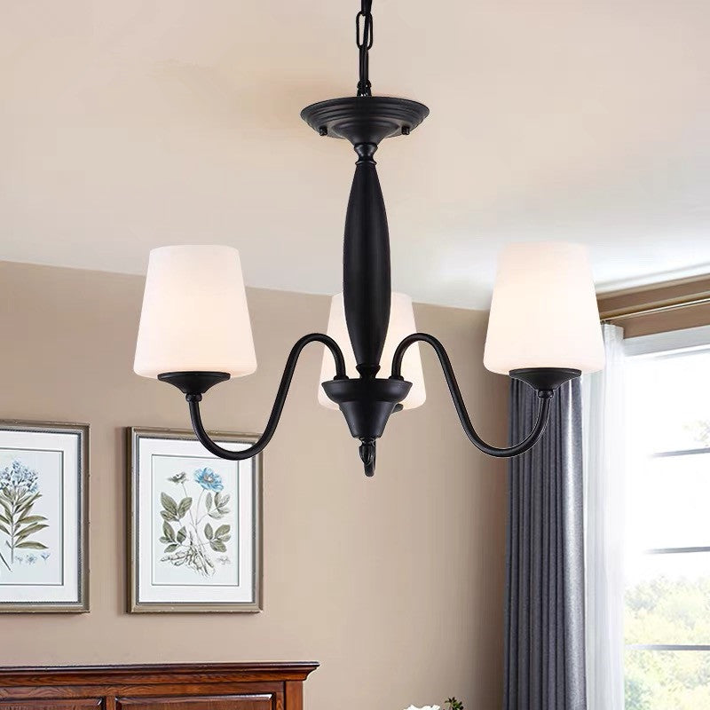 American country wrought iron chandelier European simple living room dining room study bedroom Nordic retro modern simple chandelier