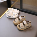Summer closed-toe prewalker sandals for babies 0-2 years old - smiley face design, anti-kick, infant shoes for boys and girls
