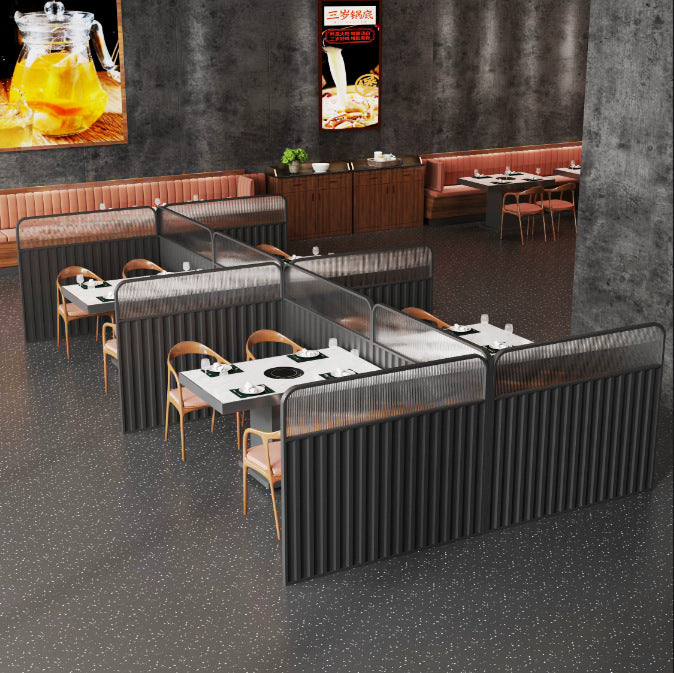 Changhong glass wrought iron card seat sofa low partition hot pot barbecue milk tea shop aisle fence modern simple decoration