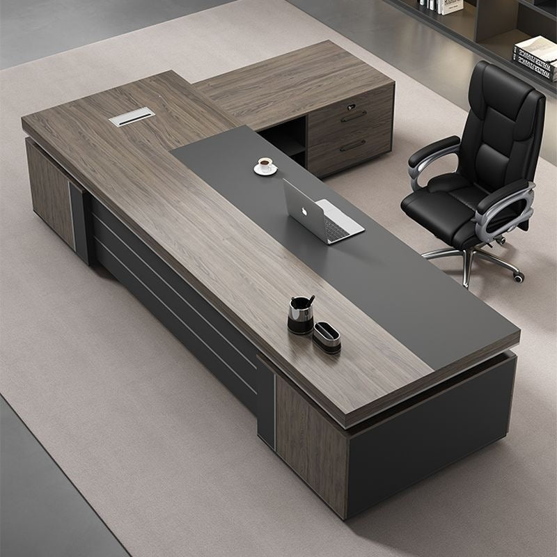 Luxury executive desk and chair set - modern minimalist ceo desk for managers and executives - leadership office computer desk