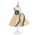 Export children's clothing satin kids dress princess dress girl's first birthday flower girl dress baby dress