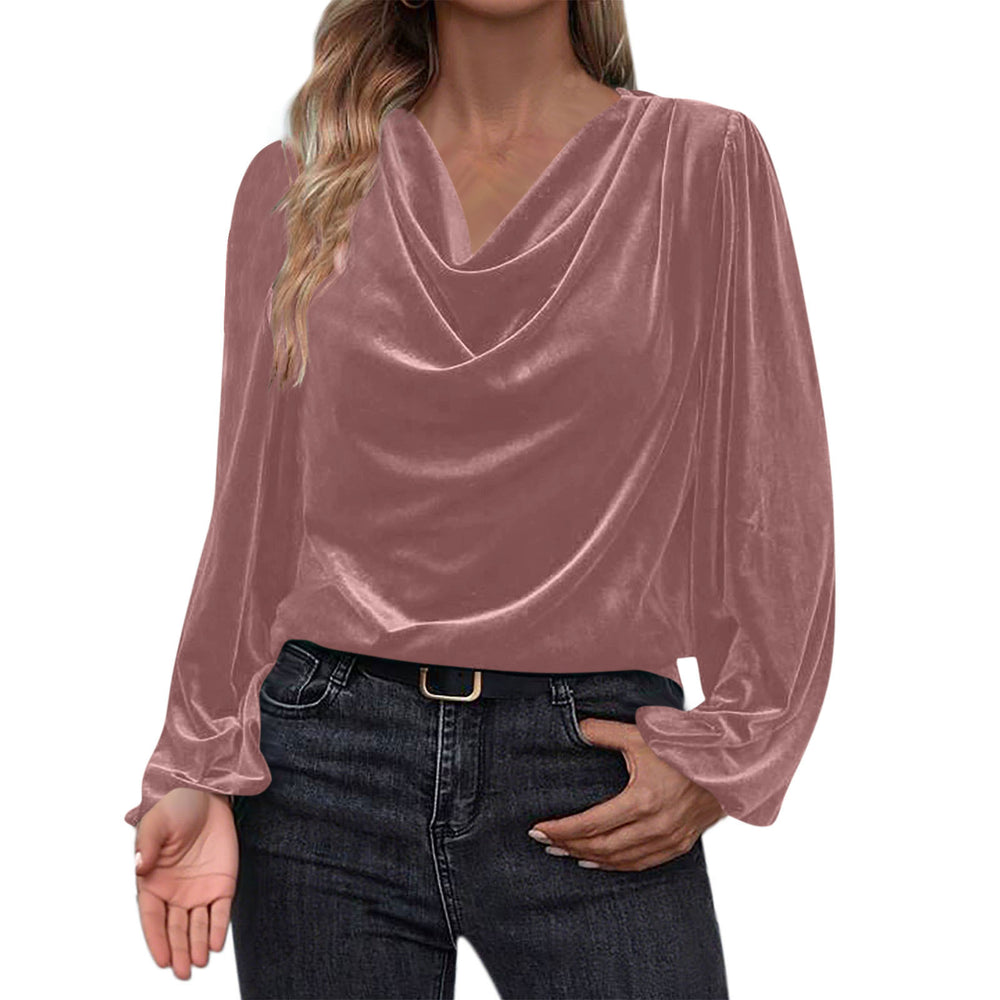 autumn/winter new arrivals: cross-border women's fashion - european & american style korean fleece turtleneck long sleeve top for women